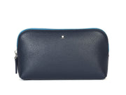 Cabrini Navy & Blue Leather Pouch – Pebble - Grain Texture - Cabrini - Elegance Perfected