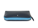 Cabrini Navy & Blue Leather Pouch – Pebble - Grain Texture - Cabrini - Elegance Perfected