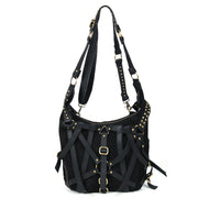 Cabrini Rebel Harness Tote – Black Suede & Full Grain Leather - Cabrini - Elegance Perfected