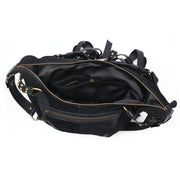 Cabrini Rebel Harness Tote – Black Suede & Full Grain Leather - Cabrini - Elegance Perfected
