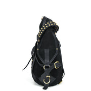 Cabrini Rebel Harness Tote – Black Suede & Full Grain Leather - Cabrini - Elegance Perfected