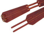 Cabrini Red Leather Belt – Double Buckle Design | Textured Brown Finish - Cabrini - Elegance Perfected