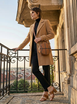 Cabrini Round Luxe Crossbody – Sculpted in Top Grain Leather - Cabrini - Elegance Perfected