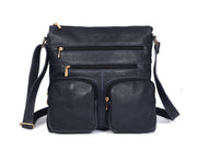CABRINI Versa – Structured Black Multi - Pocket Shoulder Bag - Cabrini - Elegance Perfected
