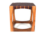 Carolina Teak Wood Stool - Walnut Brown - Cabrini - Elegance Perfected