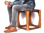 Carolina Teak Wood Stool - Walnut Brown - Cabrini - Elegance Perfected