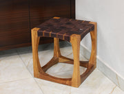 Carolina Teak Wood Stool - Walnut Brown - Cabrini - Elegance Perfected