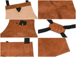 Chef & Artist Apron in Full Grain Leather – Tan Brown - Cabrini - Elegance Perfected