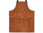 Chef & Artist Apron in Full Grain Leather – Tan Brown - Cabrini - Elegance Perfected