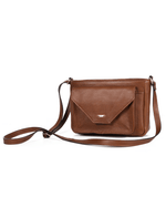 Chic Brown Leather Crossbody – Minimal & Versatile - Cabrini - Elegance Perfected