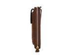 Classic Brown Leather Clutch Bag - Cabrini - Elegance Perfected
