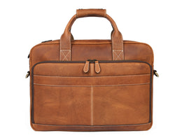 Classic Leather Portfolio Laptop Bag - Professional Work Briefcase - Cabrini - Elegance Perfected