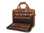 Classic Leather Portfolio Laptop Bag - Professional Work Briefcase - Cabrini - Elegance Perfected