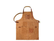 Custom Brown Suede Apron with Leather Strap – Personalized - Cabrini - Elegance Perfected