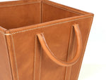 Damocle Leather Bin - Caramel Brown - Cabrini - Elegance Perfected