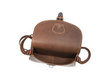 Elegant Brown Leather Crossbody – Top Grain Minimal Style - Cabrini - Elegance Perfected