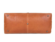 Elegant Tan Leather Travel Bag – Premium Handcrafted Duffel - Cabrini - Elegance Perfected