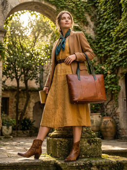 Everyday Leather Tote Bag for Women - Cabrini - Elegance Perfected