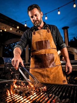 Florence Suede Apron - Chestnut - Cabrini - Elegance Perfected
