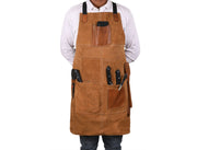Florence Suede Apron - Light Brown - Cabrini - Elegance Perfected