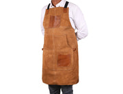Florence Suede Apron - Light Brown - Cabrini - Elegance Perfected