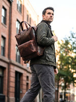 Full Grain Leather Backpack Loom Edition Handcrafted Utility - Cabrini - Elegance Perfected