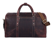 Full Grain Leather Weekender Bag – Hickory Brown - Cabrini - Elegance Perfected
