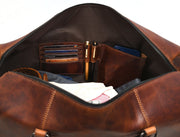 Full Grain Leather Weekender Bag – NY Brown - Cabrini - Elegance Perfected