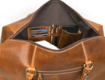 Full Grain Leather Weekender Bag – Tawny Brown - Cabrini - Elegance Perfected