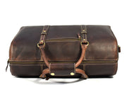 Full Grain Leather Weekender Bag – Walnut Brown - Cabrini - Elegance Perfected