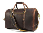 Full Grain Leather Weekender Bag – Walnut Brown - Cabrini - Elegance Perfected