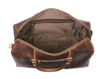 Full Grain Leather Weekender Bag – Walnut Brown - Cabrini - Elegance Perfected