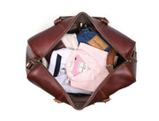 Full Grain Leather Weekender Combo – Pecan Brown - Cabrini - Elegance Perfected