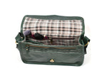 Handcrafted Green Leather Crossbody Bag for Women – Vintage Satchel with Multiple Compartments - Cabrini - Elegance Perfected