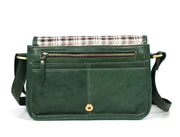 Handcrafted Green Leather Crossbody Bag for Women – Vintage Satchel with Multiple Compartments - Cabrini - Elegance Perfected