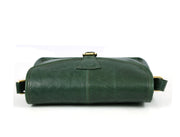 Handcrafted Green Leather Crossbody Bag for Women – Vintage Satchel with Multiple Compartments - Cabrini - Elegance Perfected
