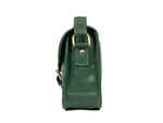 Handcrafted Green Leather Crossbody Bag for Women – Vintage Satchel with Multiple Compartments - Cabrini - Elegance Perfected