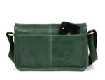 Handcrafted Green Leather Crossbody Bag for Women – Vintage Satchel with Multiple Compartments - Cabrini - Elegance Perfected