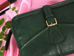 Handcrafted Green Leather Crossbody Bag for Women – Vintage Satchel with Multiple Compartments - Cabrini - Elegance Perfected
