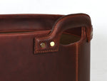 Jolanda Leather Wastebasket - Walnut Brown - Cabrini - Elegance Perfected