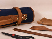 Malaga Canvas Knife Roll – Cobalt Blue | 8-Slot Culinary Wrap