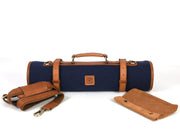 Malaga Canvas Knife Roll – Cobalt Blue | 8-Slot Culinary Wrap