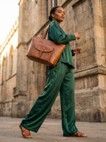 Ladies Leather Tote Bag – Timeless Shopper for Everyday Use - Cabrini - Elegance Perfected