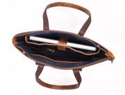 Ladies Leather Tote Bag - Walnut Brown - Cabrini - Elegance Perfected