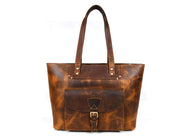 Ladies Leather Tote Bag - Walnut Brown - Cabrini - Elegance Perfected