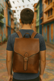 Leather Backpack – Classic Black Travel & Work Companion - Cabrini - Elegance Perfected