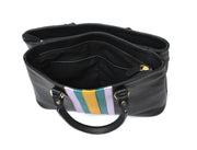 Leather Stripe Hand Bag - Cabrini - Elegance Perfected