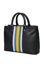 Leather Stripe Hand Bag - Cabrini - Elegance Perfected