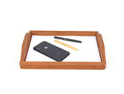 Ombra Leather Serving Tray - Caramel Brown