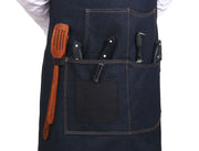 Serena Suede Apron – Navy Blue